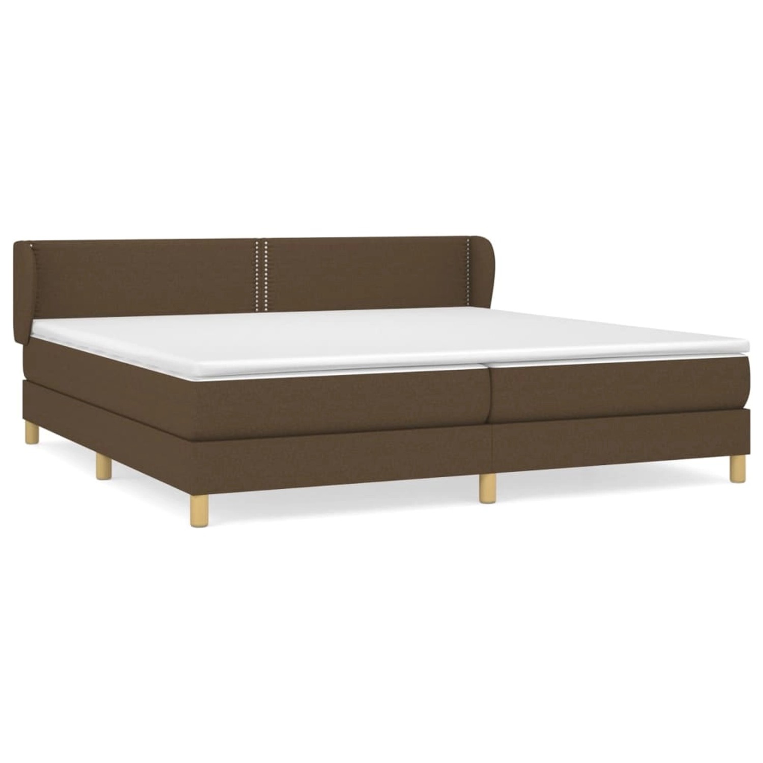 vidaXL Boxspringbett mit Matratze Dunkelbraun 200x200 cm Stoff1372149 von VIDAXL