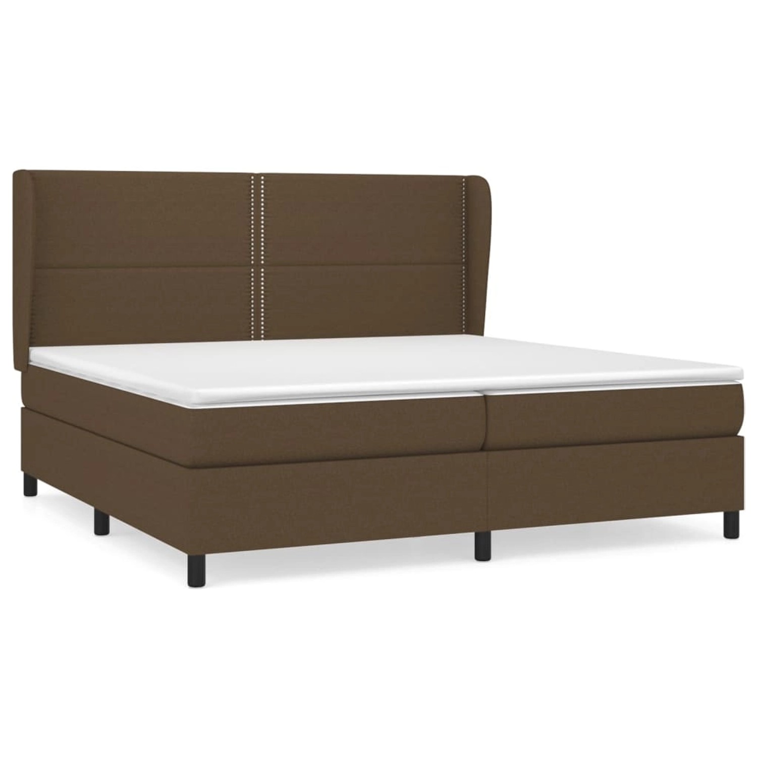 vidaXL Boxspringbett mit Matratze Dunkelbraun 200x200 cm Stoff1372407 von VIDAXL