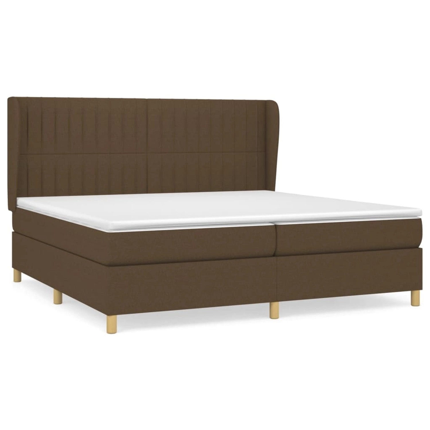 vidaXL Boxspringbett mit Matratze Dunkelbraun 200x200 cm Stoff1372786 von VIDAXL