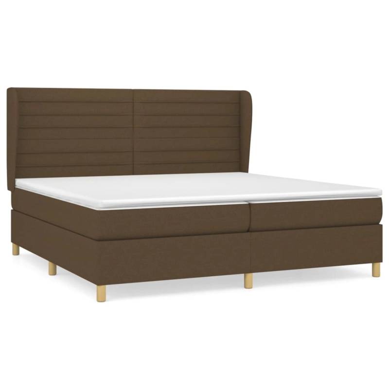 vidaXL Boxspringbett mit Matratze Dunkelbraun 200x200 cm Stoff1372888 von VIDAXL