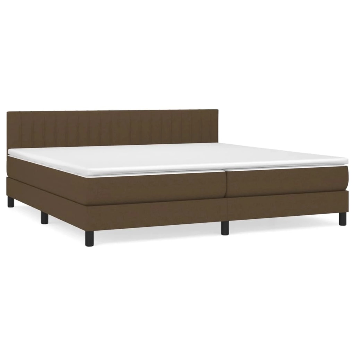 vidaXL Boxspringbett mit Matratze Dunkelbraun 200x200 cm Stoff1373011 von VIDAXL