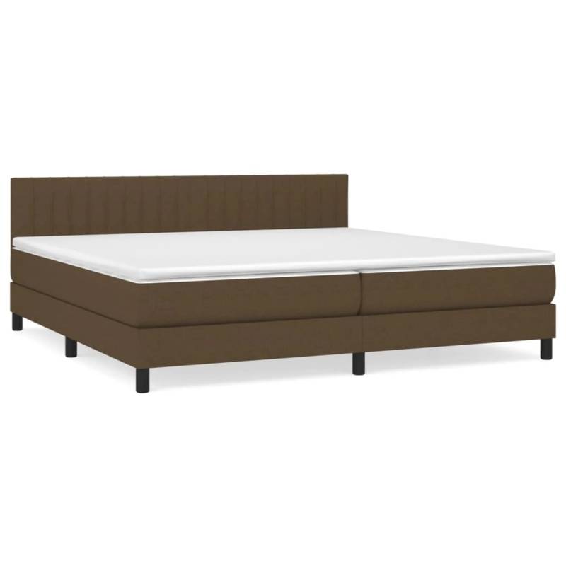 vidaXL Boxspringbett mit Matratze Dunkelbraun 200x200 cm Stoff1373011 von VIDAXL
