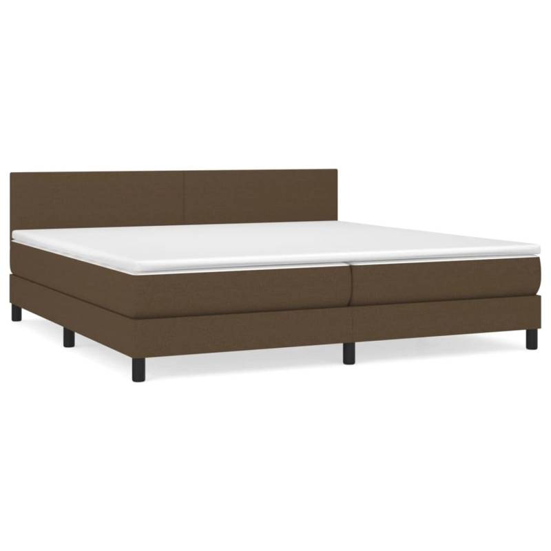 vidaXL Boxspringbett mit Matratze Dunkelbraun 200x200 cm Stoff1373098 von VIDAXL