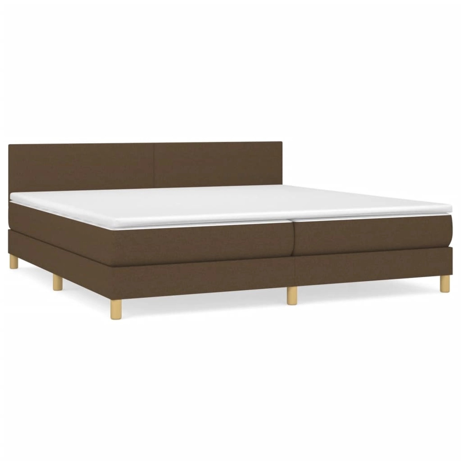 vidaXL Boxspringbett mit Matratze Dunkelbraun 200x200 cm Stoff1373159 von VIDAXL