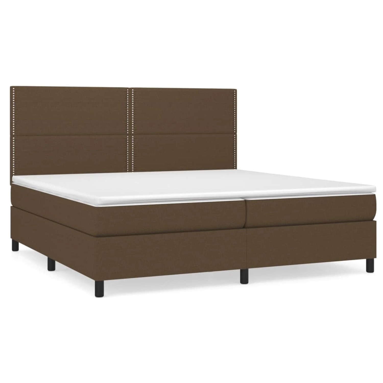 vidaXL Boxspringbett mit Matratze Dunkelbraun 200x200 cm Stoff1373243 von VIDAXL