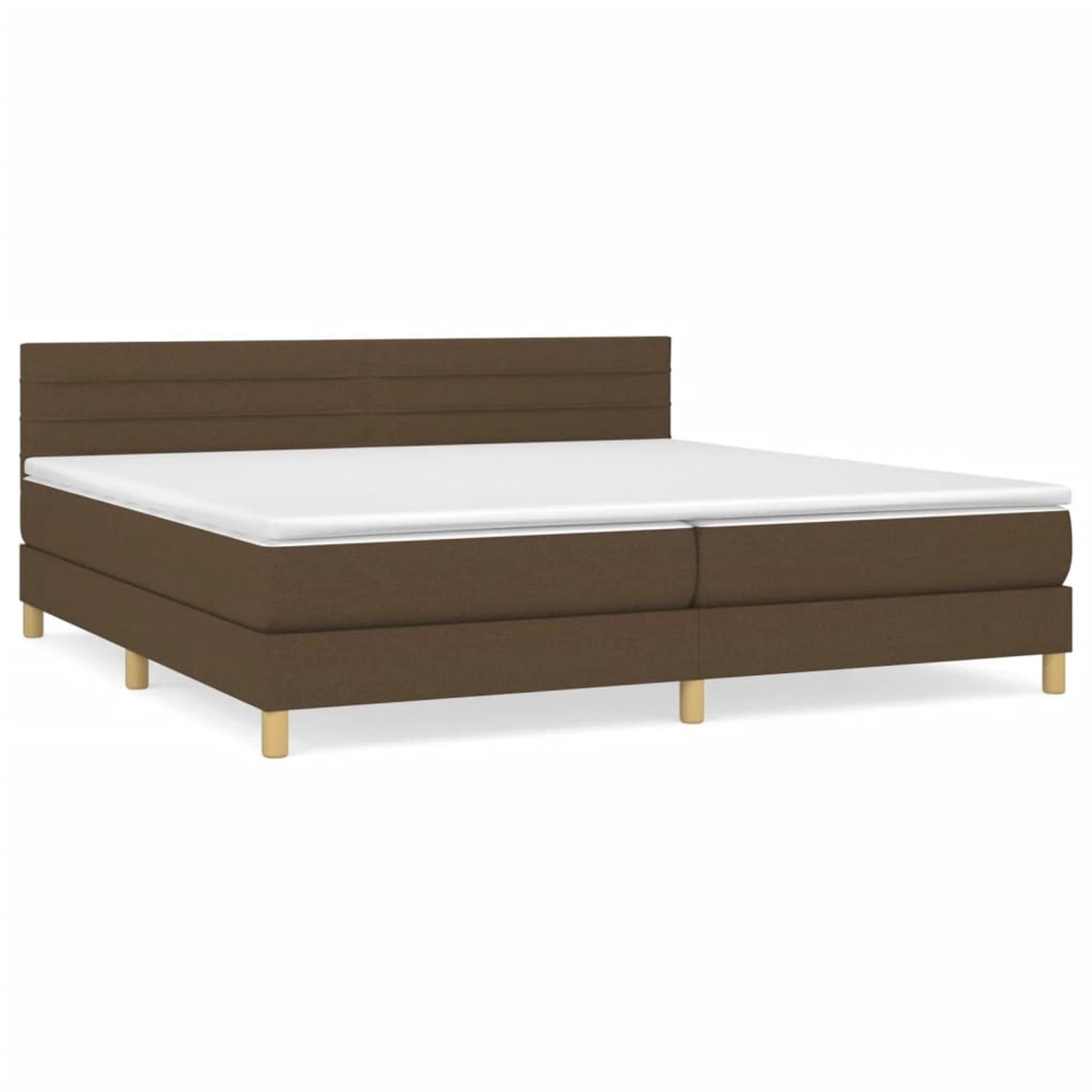 vidaXL Boxspringbett mit Matratze Dunkelbraun 200x200 cm Stoff1373288 von VIDAXL