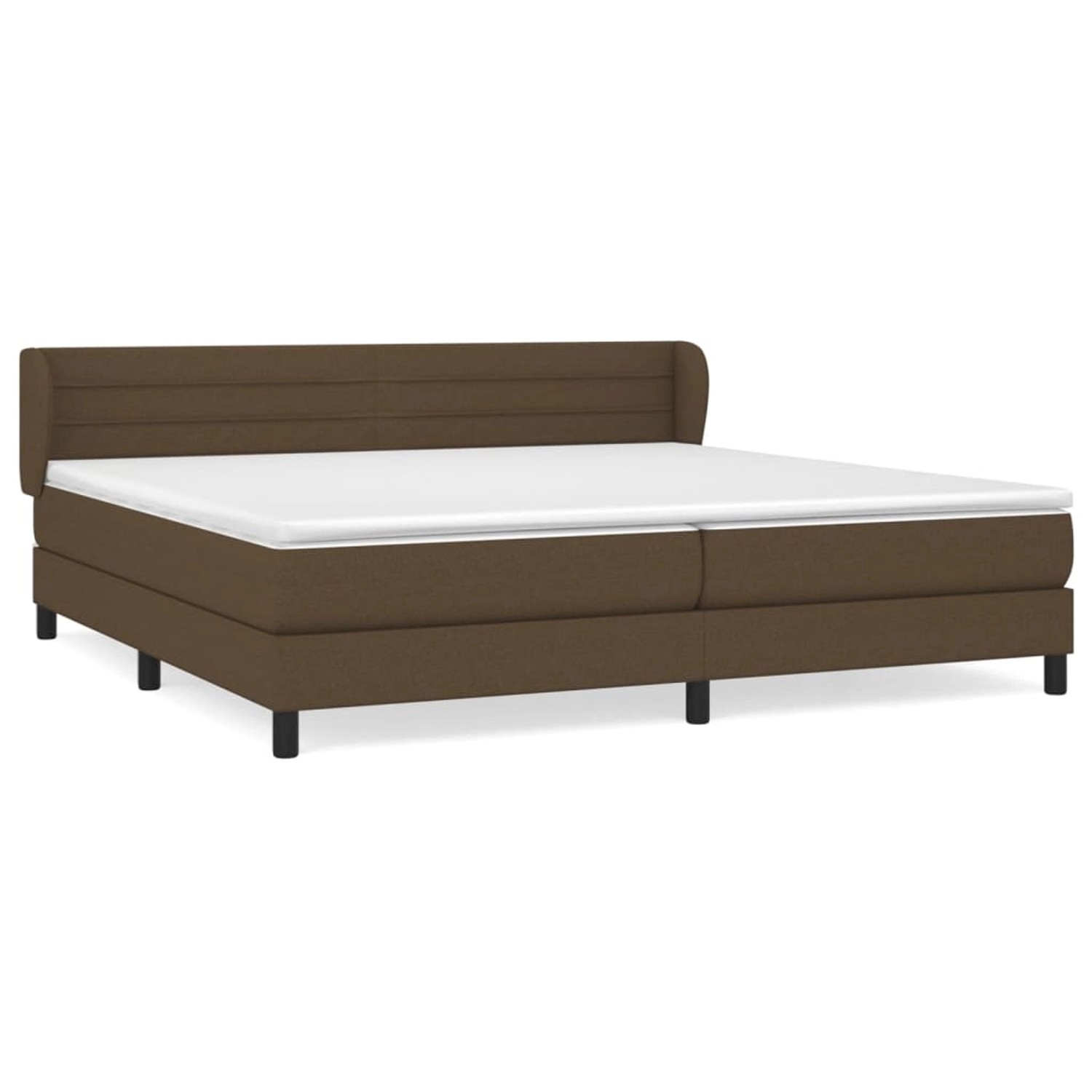 vidaXL Boxspringbett mit Matratze Dunkelbraun 200x200 cm Stoff1376520 von VIDAXL