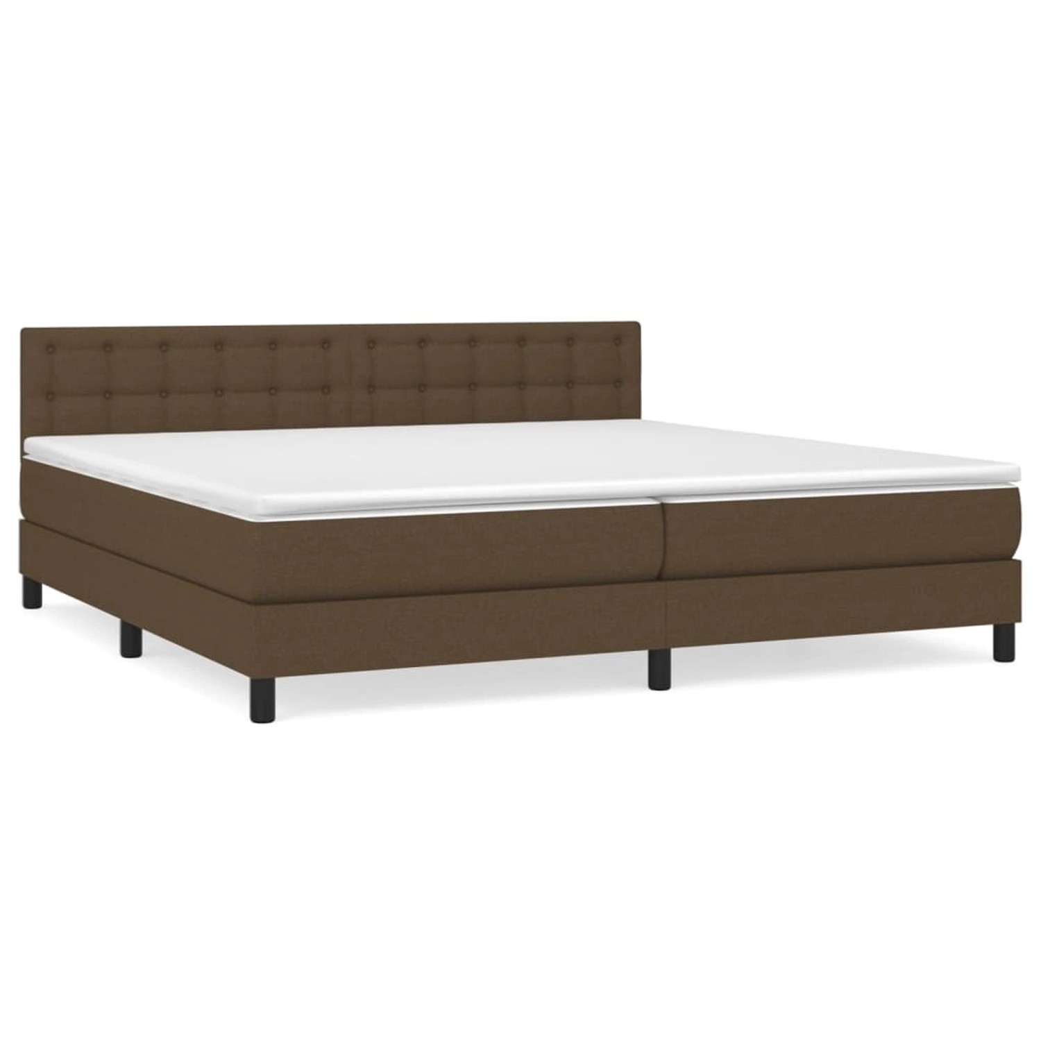 vidaXL Boxspringbett mit Matratze Dunkelbraun 200x200 cm Stoff1376751 von VIDAXL