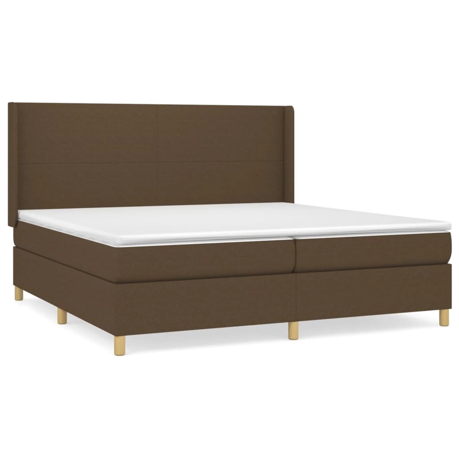vidaXL Boxspringbett mit Matratze Dunkelbraun 200x200 cm Stoff1377820 von VIDAXL