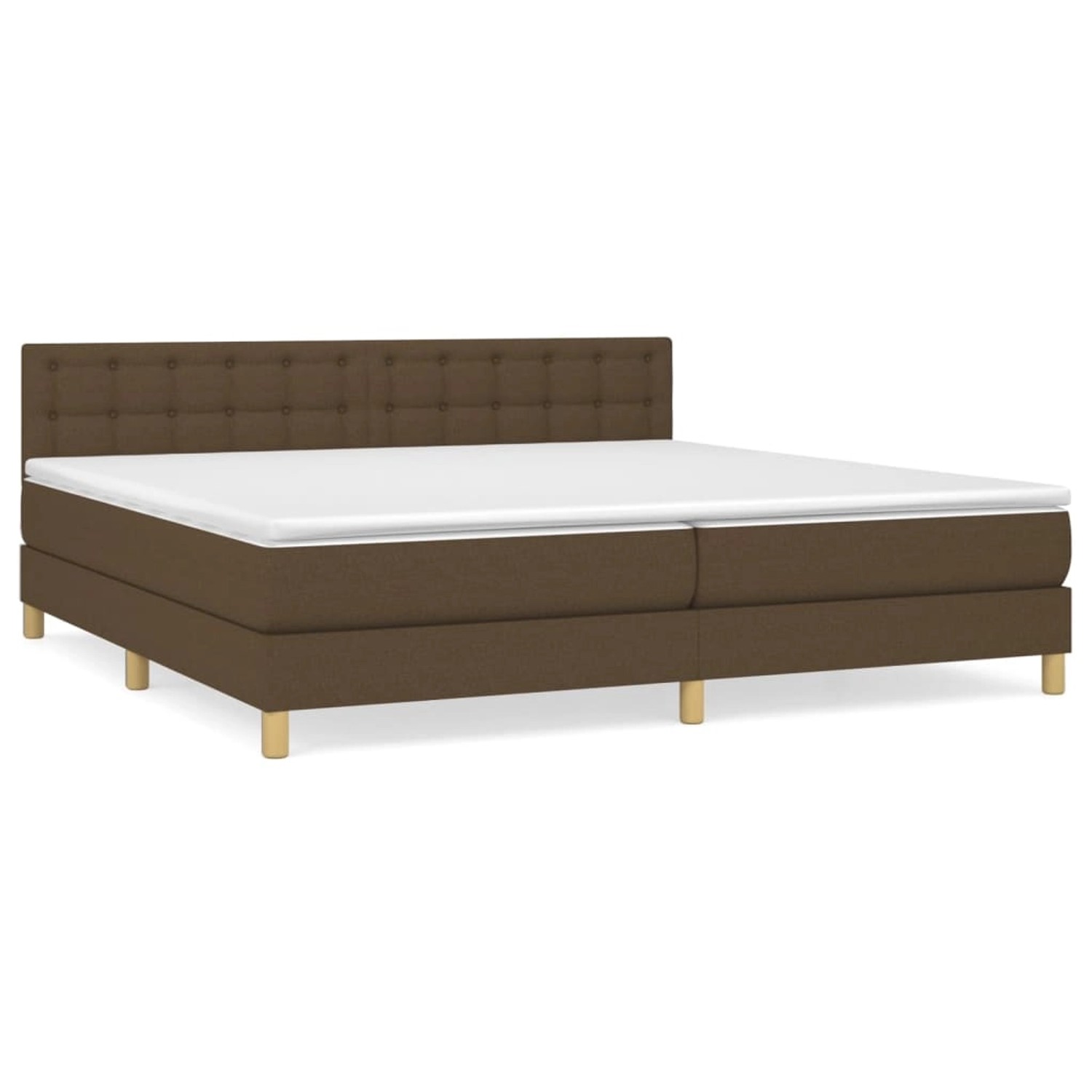 vidaXL Boxspringbett mit Matratze Dunkelbraun 200x200 cm Stoff1389691 von VIDAXL