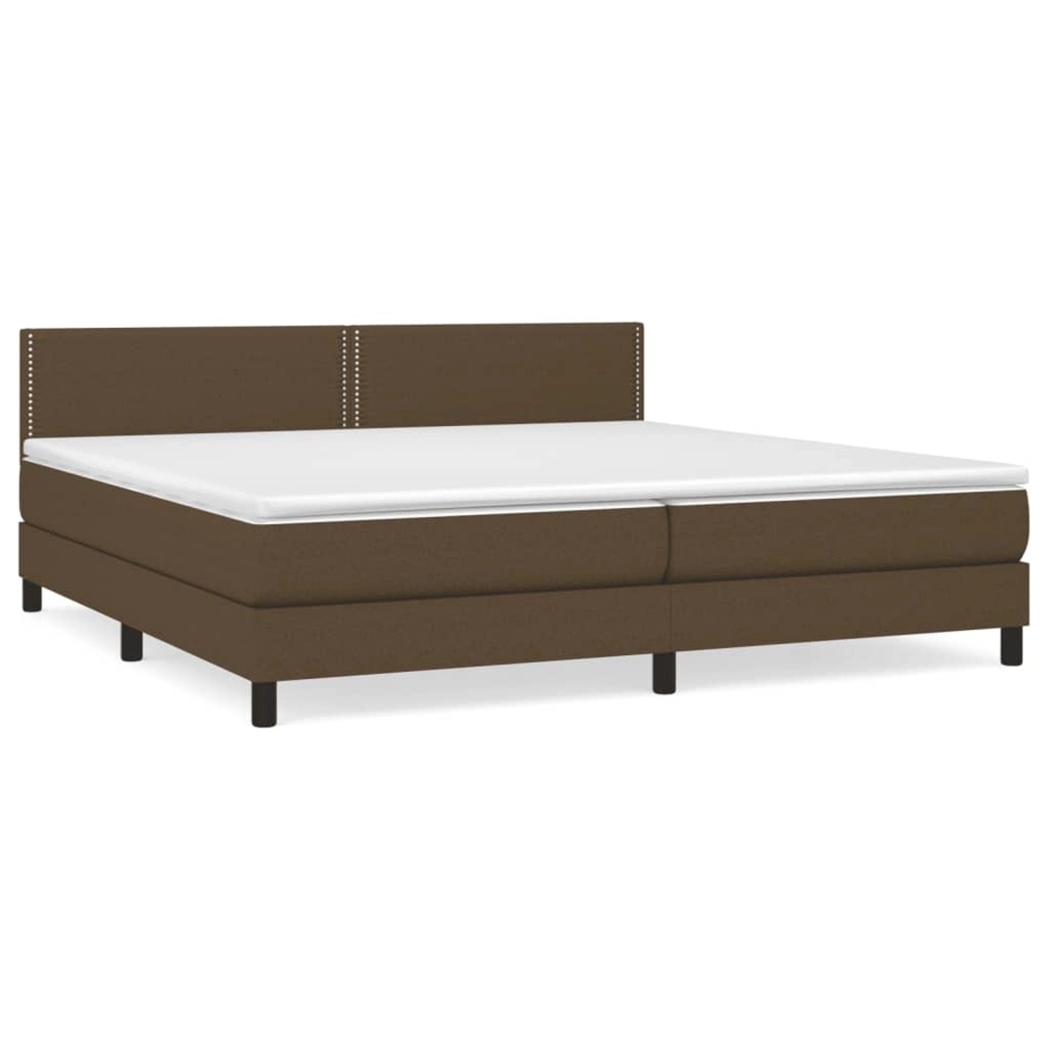 vidaXL Boxspringbett mit Matratze Dunkelbraun 200x200 cm Stoff1389918 von VIDAXL