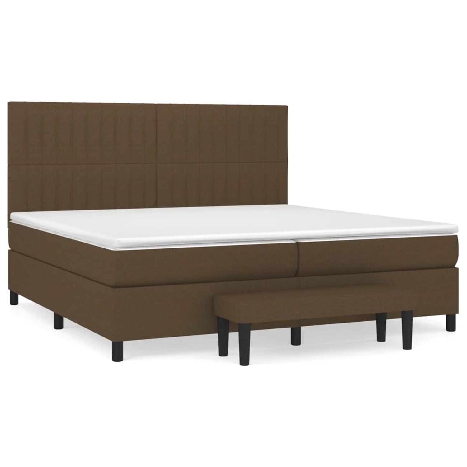 vidaXL Boxspringbett mit Matratze Dunkelbraun 200x200 cm Stoff1392978 von VIDAXL