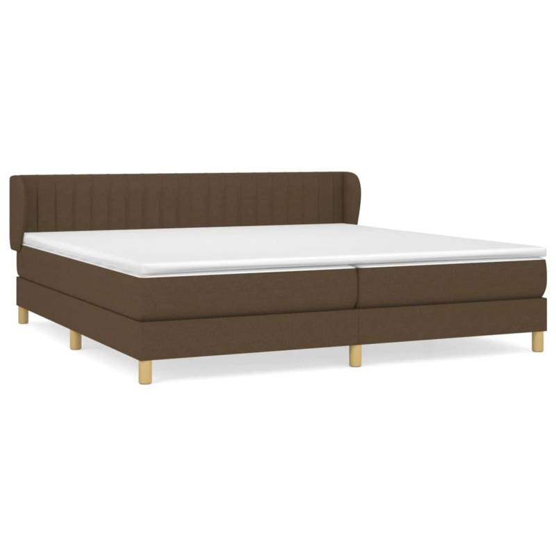 vidaXL Boxspringbett mit Matratze Dunkelbraun 200x200 cm Stoff1395394 von VIDAXL