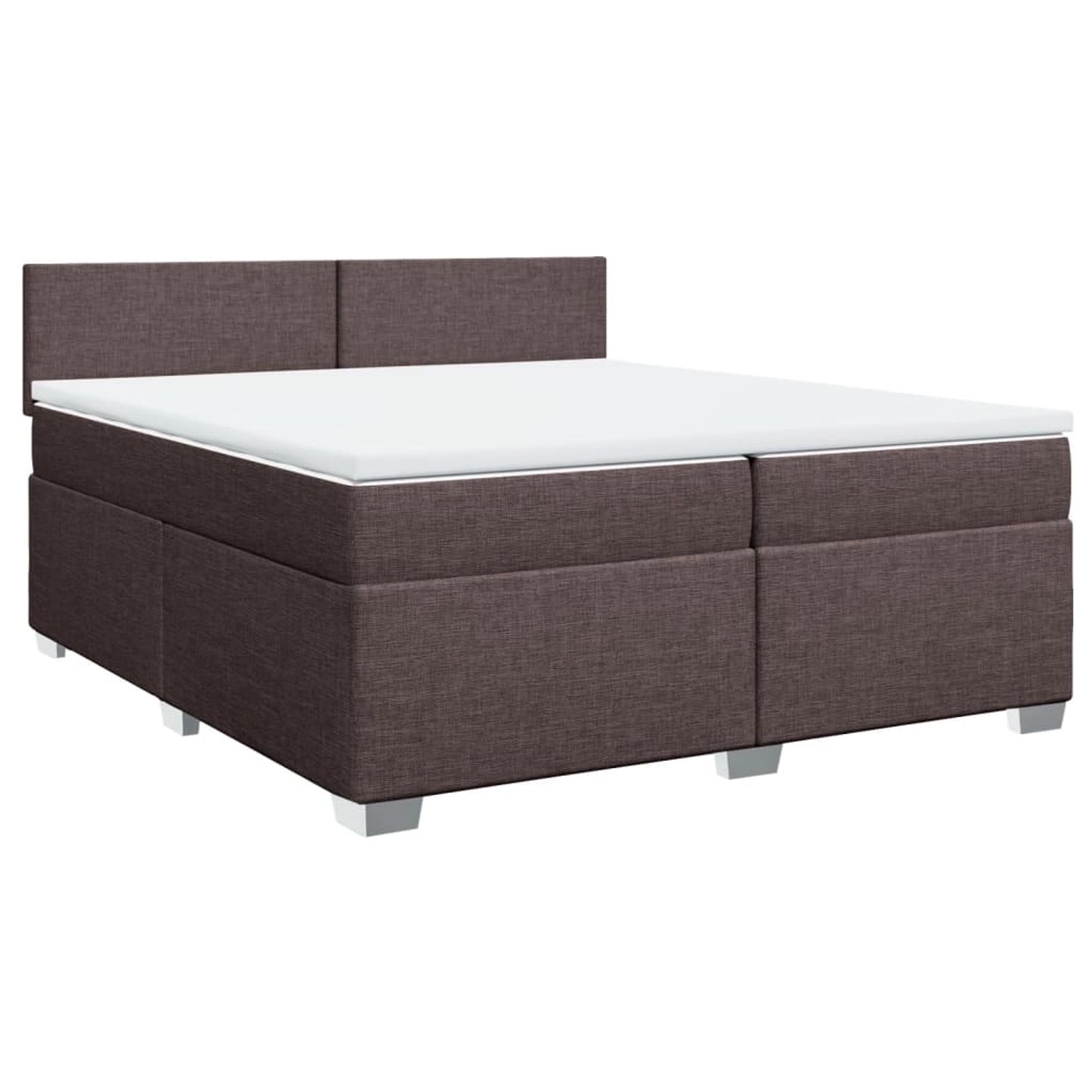 vidaXL Boxspringbett mit Matratze Dunkelbraun 200x200 cm Stoff2098121 von VIDAXL