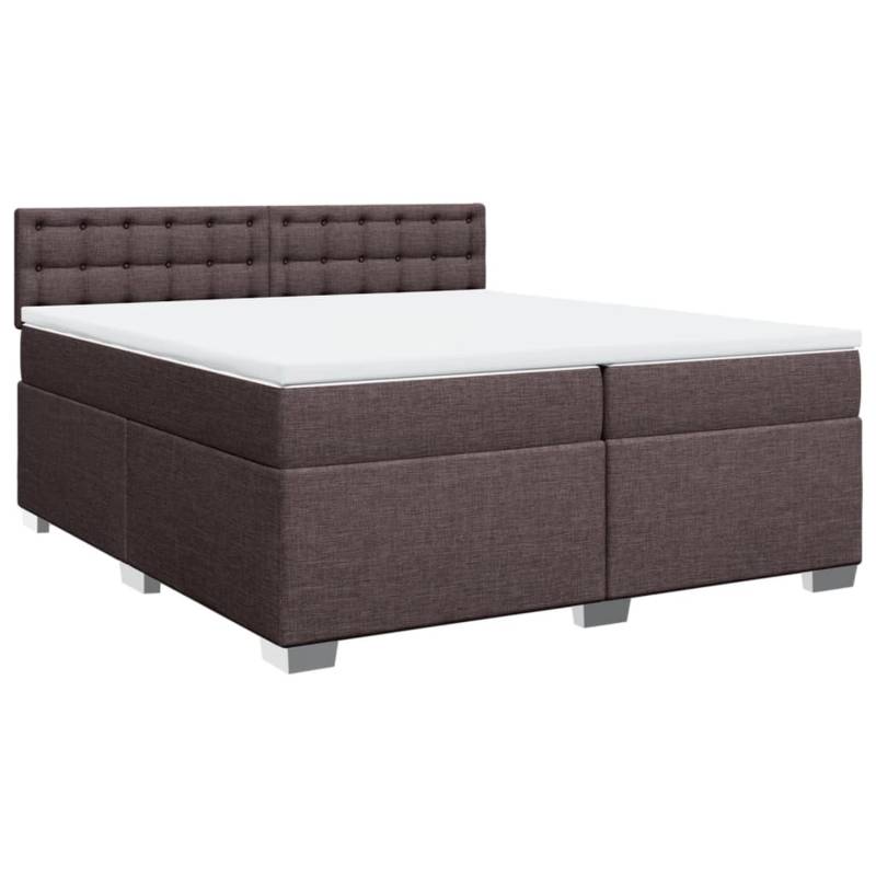 vidaXL Boxspringbett mit Matratze Dunkelbraun 200x200 cm Stoff2105941 von VIDAXL