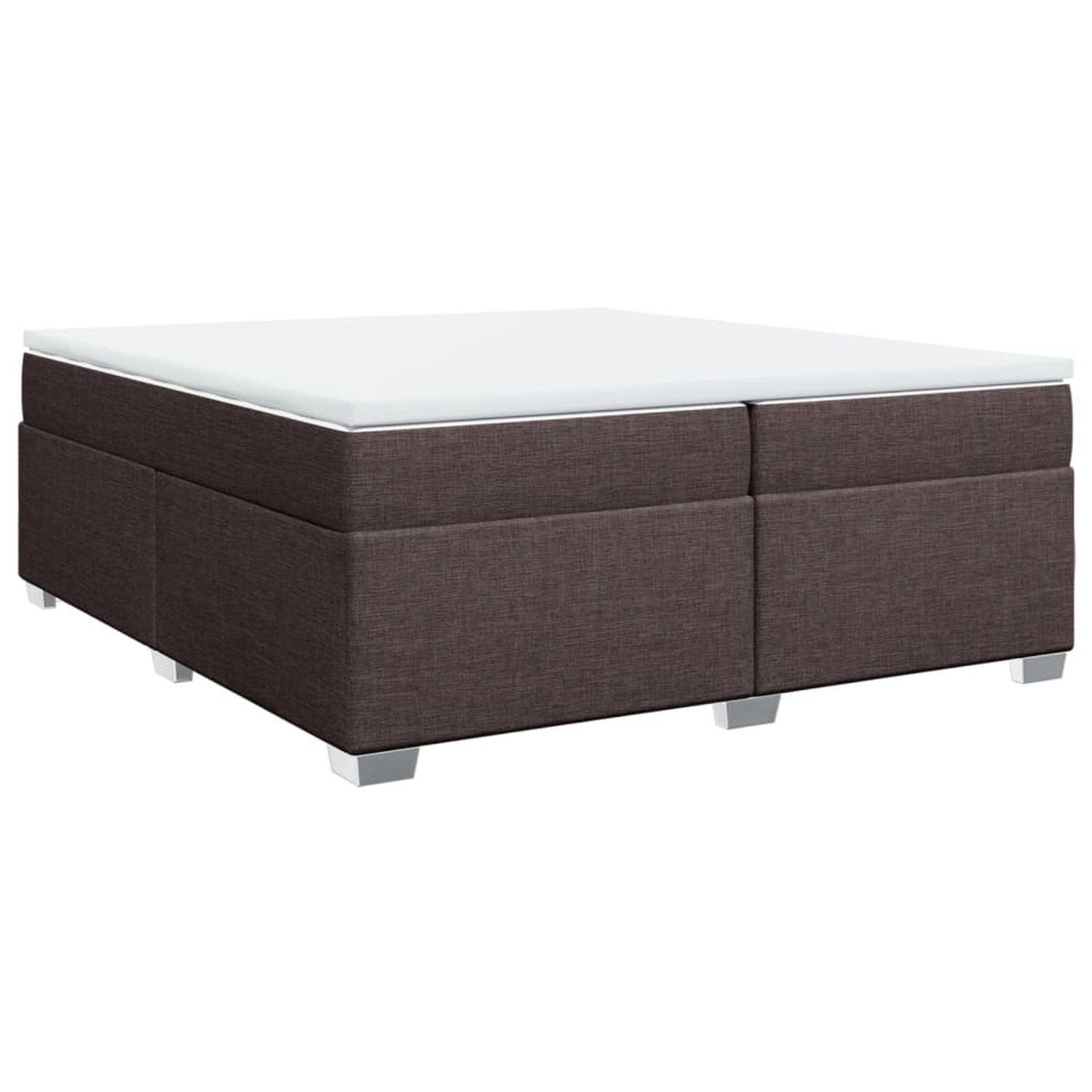 vidaXL Boxspringbett mit Matratze Dunkelbraun 200x200 cm Stoff2106583 von VIDAXL