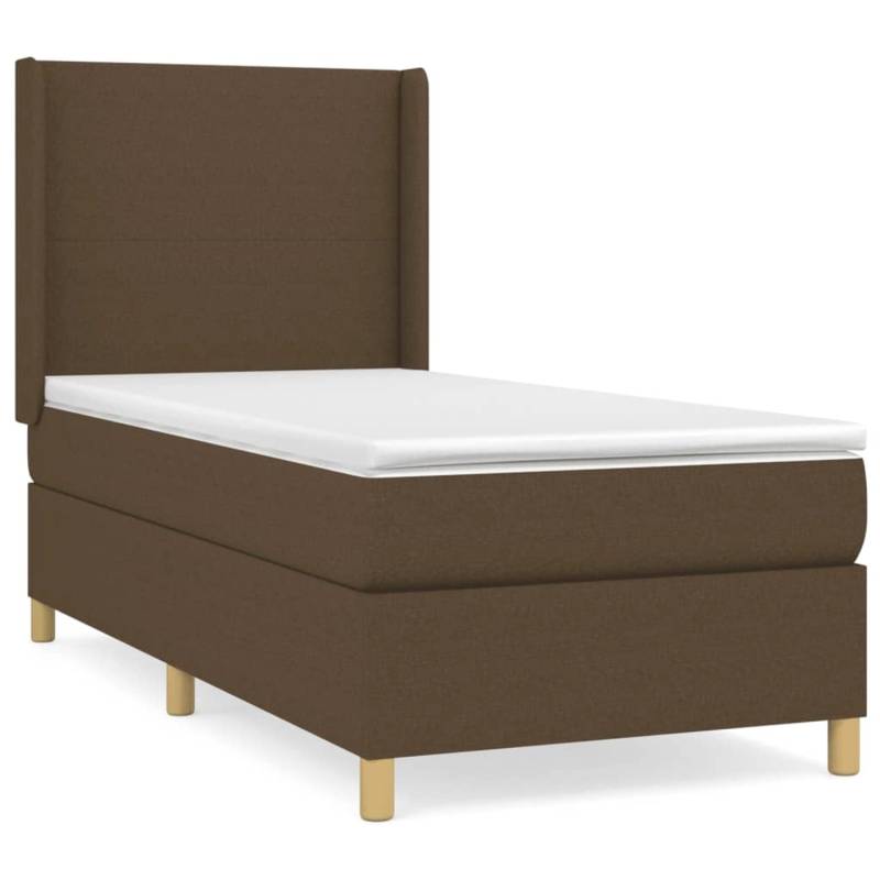vidaXL Boxspringbett mit Matratze Dunkelbraun 80x200 cm Stoff1380118 von VIDAXL