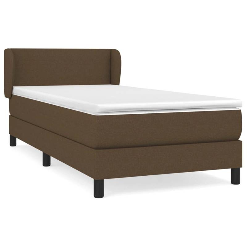vidaXL Boxspringbett mit Matratze Dunkelbraun 90x200 cm Stoff1371820 von VIDAXL