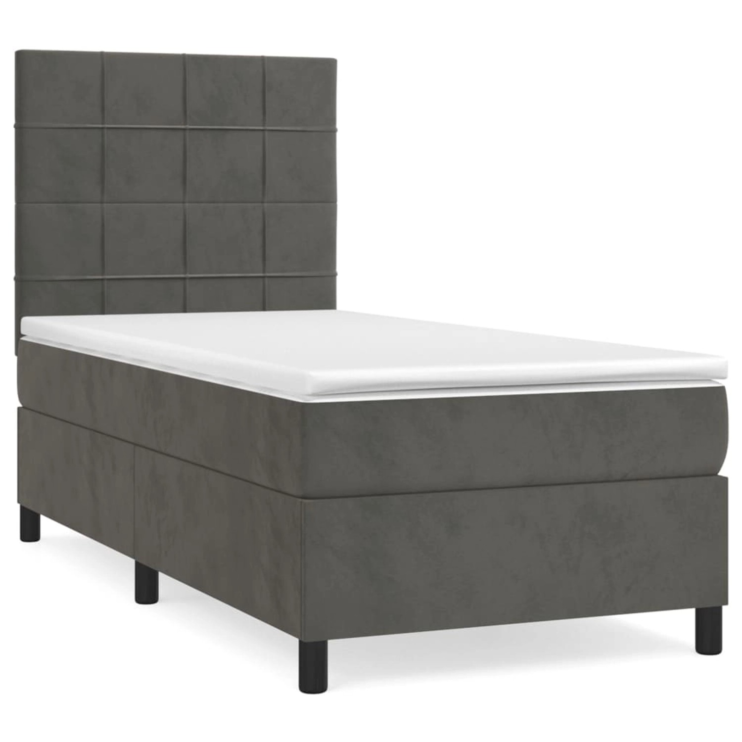vidaXL Boxspringbett mit Matratze Dunkelgrau 100x200 cm Samt 3143008 vidaXL Boxspringbett mit Matratze Dunkelgrau 100x200 cm Samt 3143008 von VIDAXL
