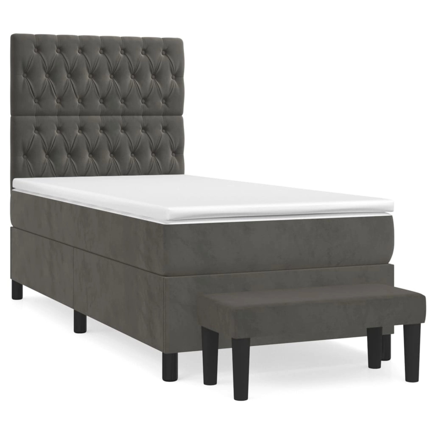 vidaXL Boxspringbett mit Matratze Dunkelgrau 100x200 cm Samt1359491 vidaXL Boxspringbett mit Matratze Dunkelgrau 100x200 cm Samt1359491 von VIDAXL