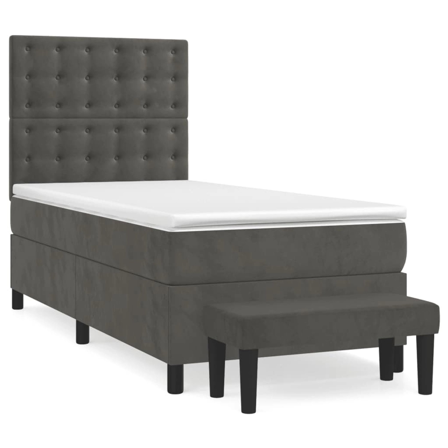vidaXL Boxspringbett mit Matratze Dunkelgrau 100x200 cm Samt1359511 vidaXL Boxspringbett mit Matratze Dunkelgrau 100x200 cm Samt1359511 von VIDAXL