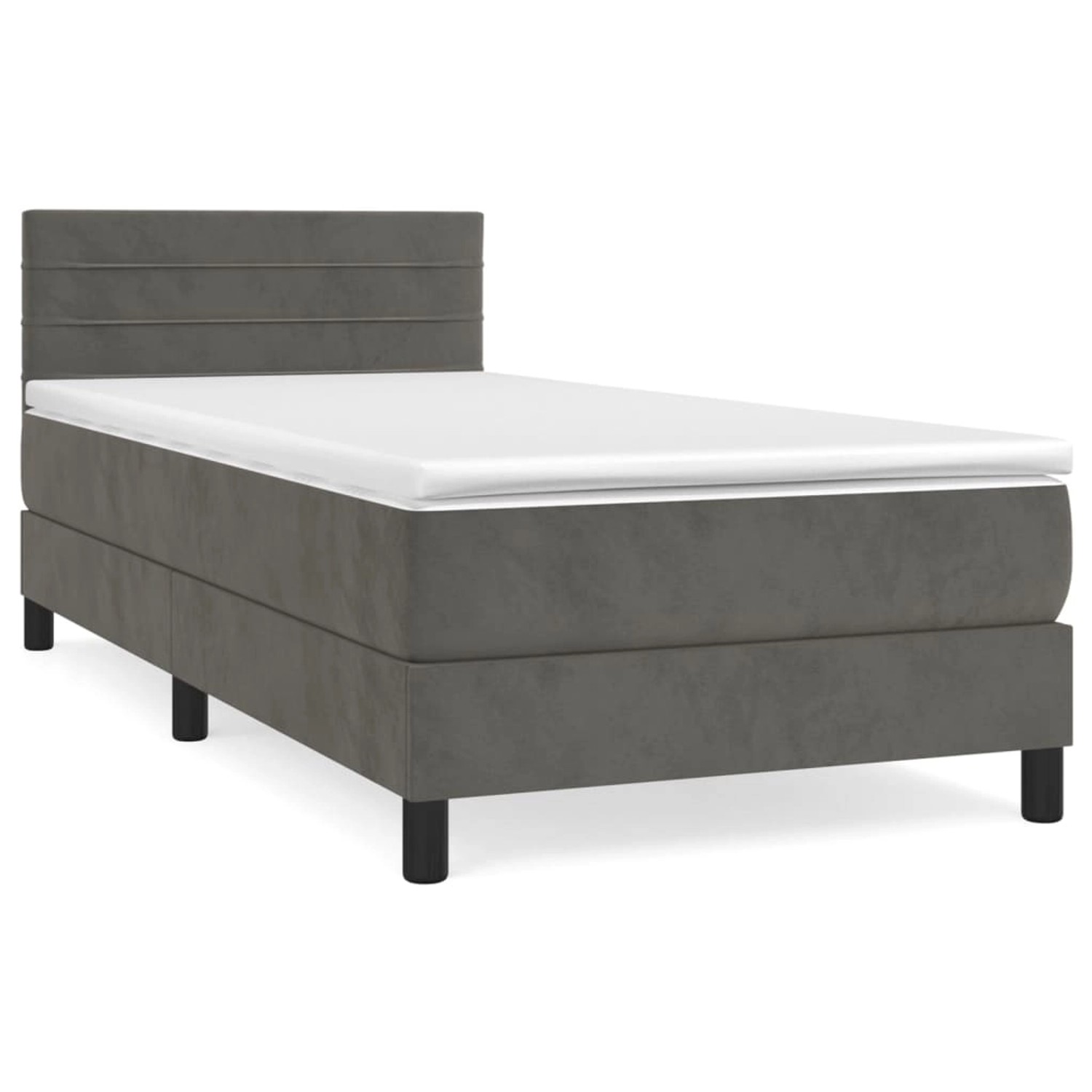 vidaXL Boxspringbett mit Matratze Dunkelgrau 100x200 cm Samt1396170 vidaXL Boxspringbett mit Matratze Dunkelgrau 100x200 cm Samt1396170 von VIDAXL