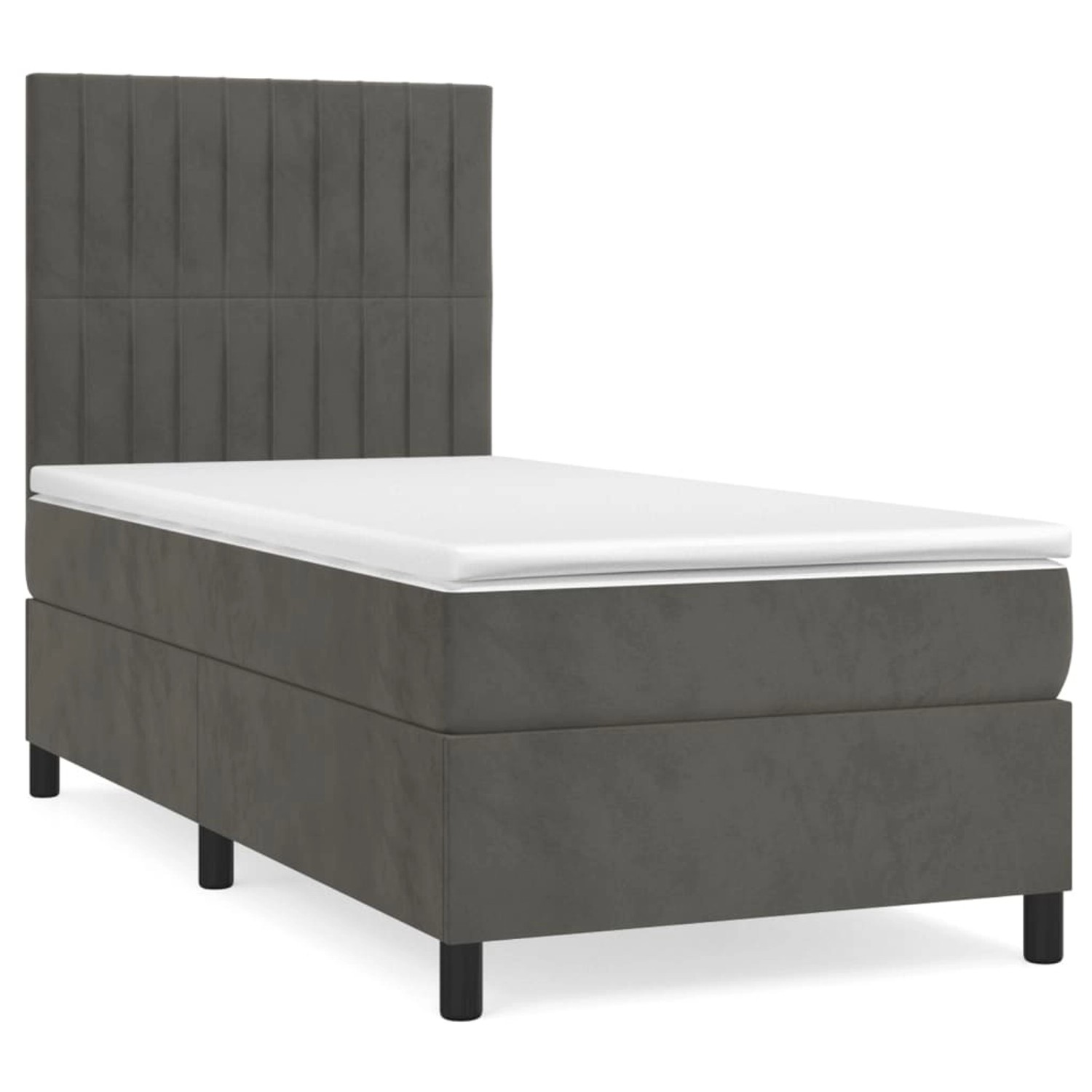 vidaXL Boxspringbett mit Matratze Dunkelgrau 100x200 cm Samt1466139 vidaXL Boxspringbett mit Matratze Dunkelgrau 100x200 cm Samt1466139 von VIDAXL
