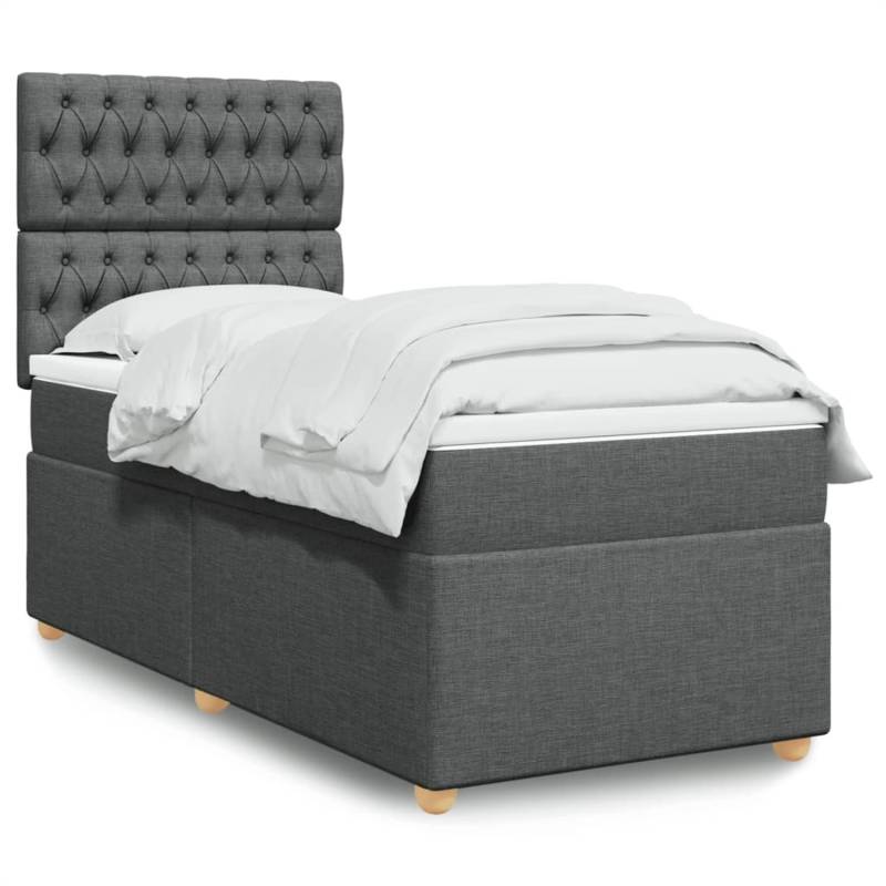 vidaXL Boxspringbett mit Matratze Dunkelgrau 100x200 cm Stoff 3293499 vidaXL Boxspringbett mit Matratze Dunkelgrau 100x200 cm Stoff 3293499 von VIDAXL