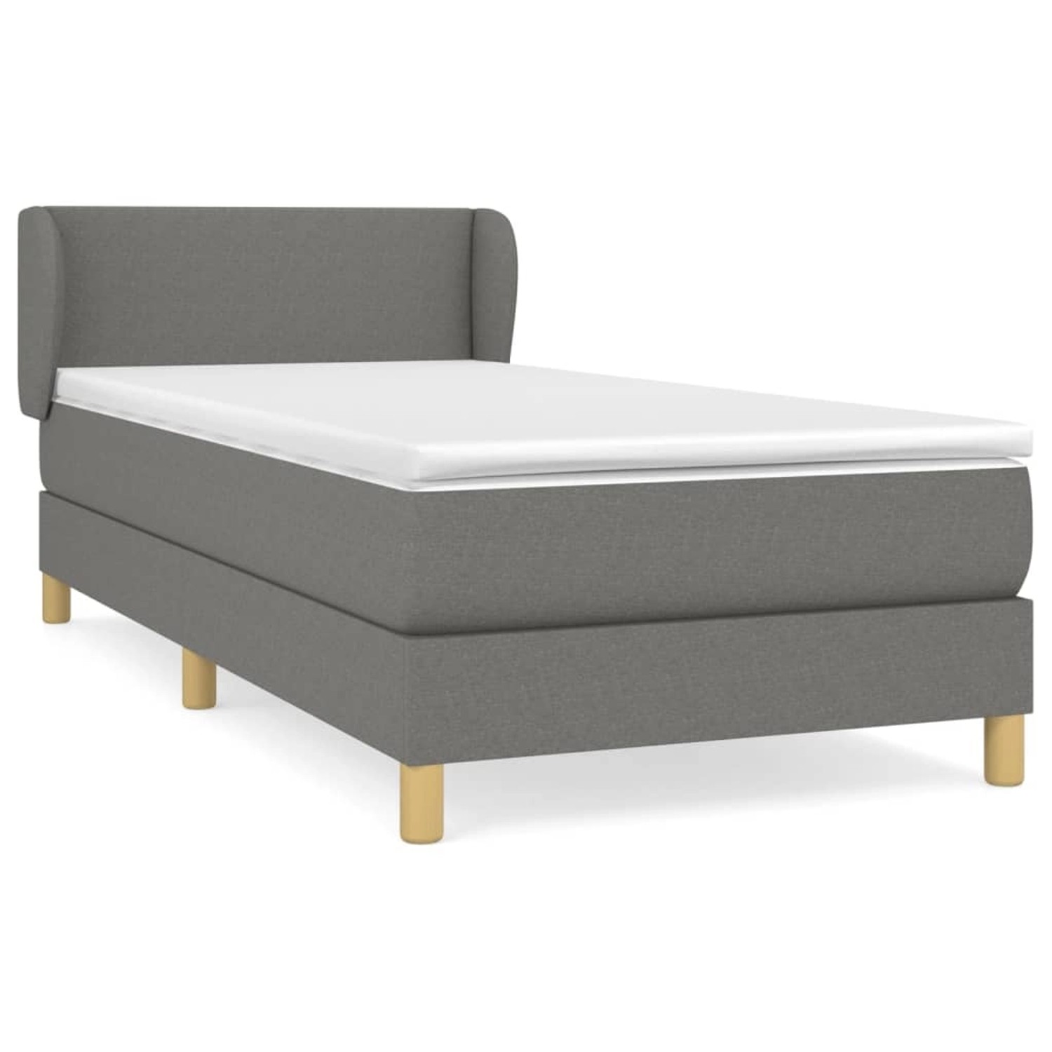 vidaXL Boxspringbett mit Matratze Dunkelgrau 100x200 cm Stoff1372040 vidaXL Boxspringbett mit Matratze Dunkelgrau 100x200 cm Stoff1372040 von VIDAXL