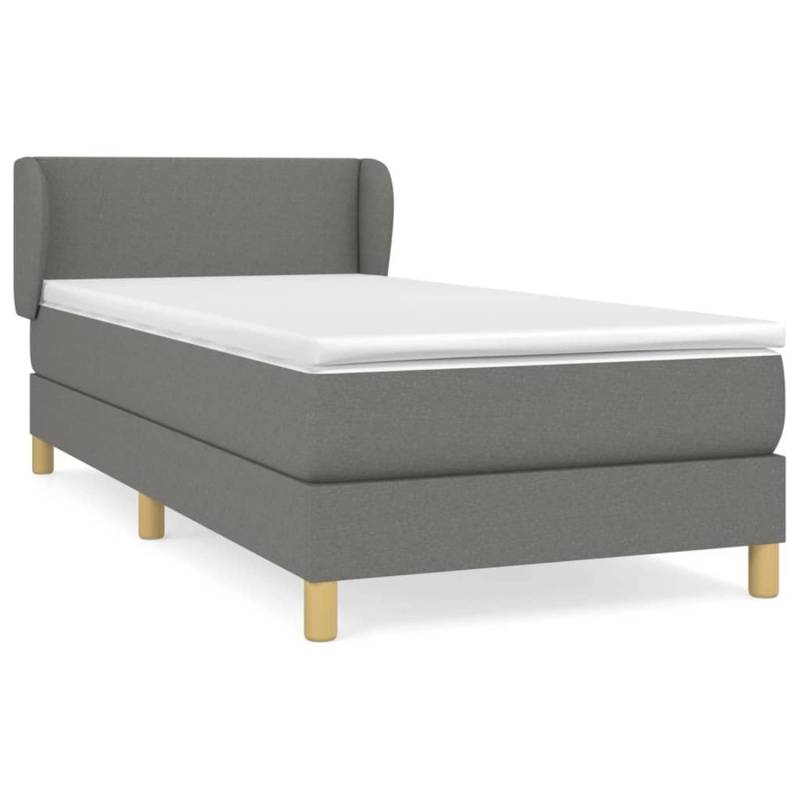 vidaXL Boxspringbett mit Matratze Dunkelgrau 100x200 cm Stoff1372040 von VIDAXL