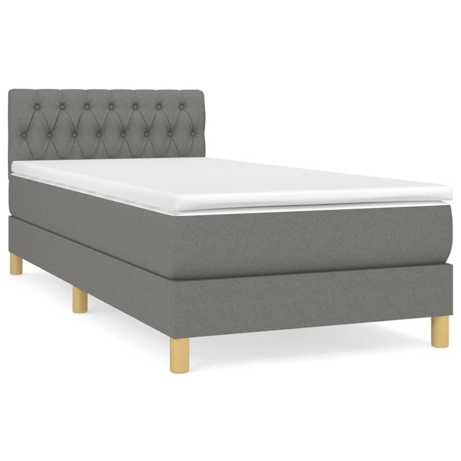 vidaXL Boxspringbett mit Matratze Dunkelgrau 100x200 cm Stoff1389614 vidaXL Boxspringbett mit Matratze Dunkelgrau 100x200 cm Stoff1389614 von VIDAXL