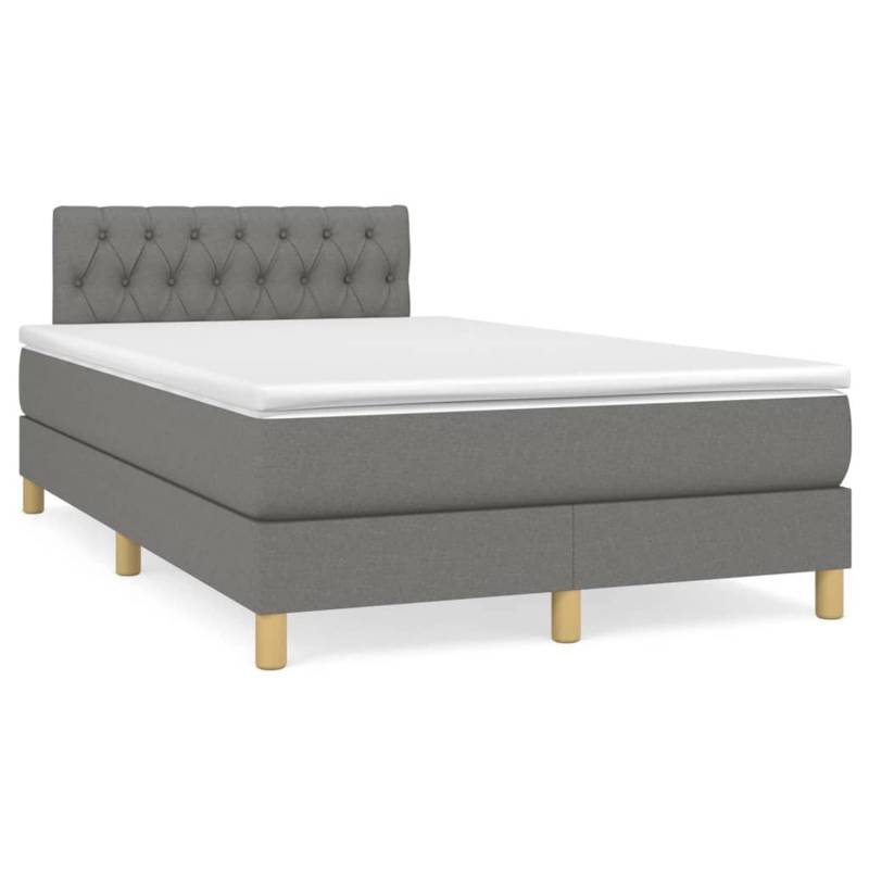 vidaXL Boxspringbett mit Matratze Dunkelgrau 120x200 cm Stoff1389622 von VIDAXL