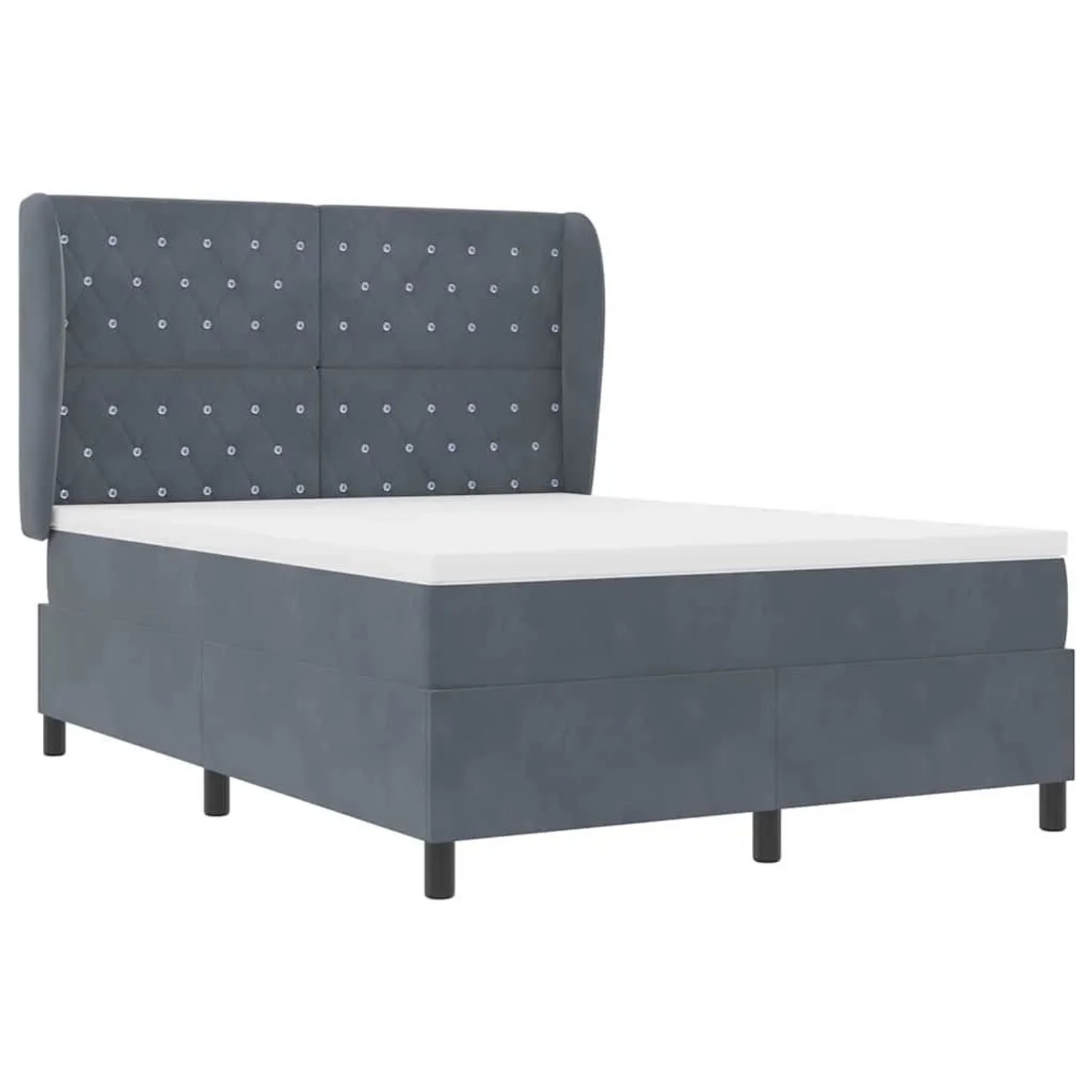 vidaXL Boxspringbett mit Matratze Dunkelgrau 140 x 200 cm Samt 3340875 vidaXL Boxspringbett mit Matratze Dunkelgrau 140 x 200 cm Samt 3340875 von VIDAXL