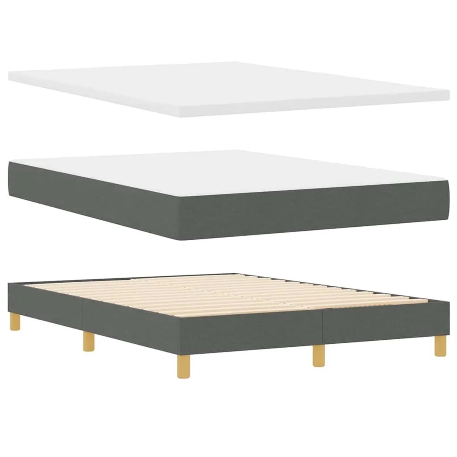 vidaXL Boxspringbett mit Matratze Dunkelgrau 140 x 200 cm Stoff 3341357 vidaXL Boxspringbett mit Matratze Dunkelgrau 140 x 200 cm Stoff 3341357 von VIDAXL
