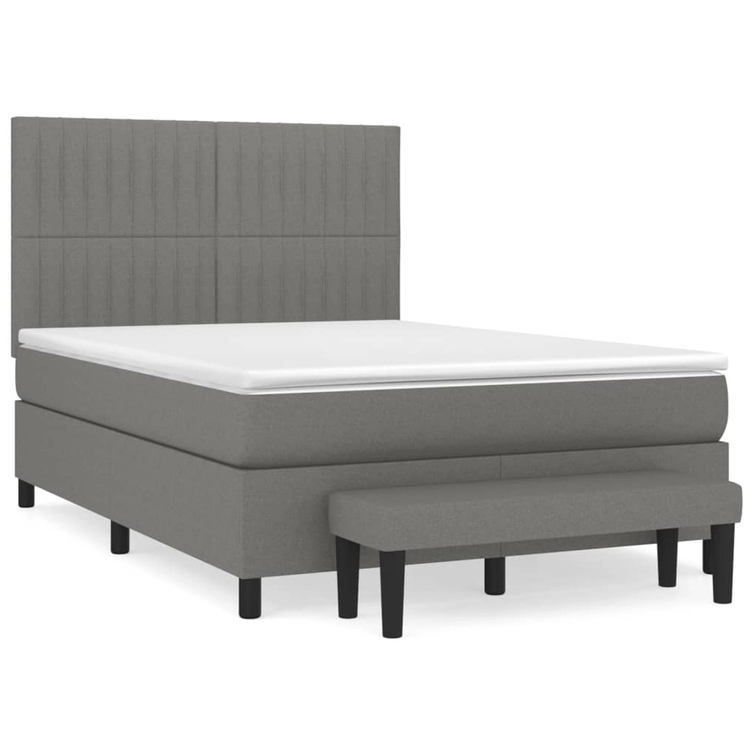 vidaXL Boxspringbett mit Matratze Dunkelgrau 140x190 cm Stoff1371053 vidaXL Boxspringbett mit Matratze Dunkelgrau 140x190 cm Stoff1371053 von VIDAXL