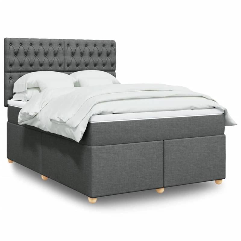 vidaXL Boxspringbett mit Matratze Dunkelgrau 140x200 cm Stoff 3293611 vidaXL Boxspringbett mit Matratze Dunkelgrau 140x200 cm Stoff 3293611 von VIDAXL