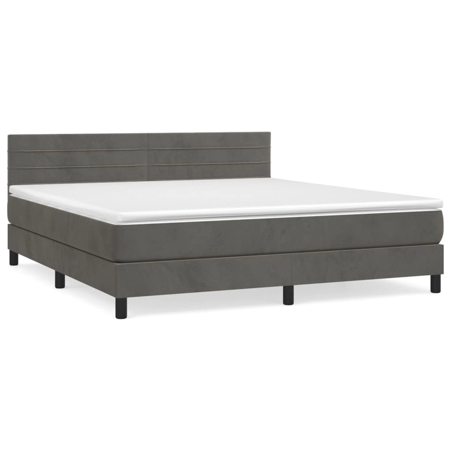 vidaXL Boxspringbett mit Matratze Dunkelgrau 160x200 cm Samt1348886 vidaXL Boxspringbett mit Matratze Dunkelgrau 160x200 cm Samt1348886 von VIDAXL