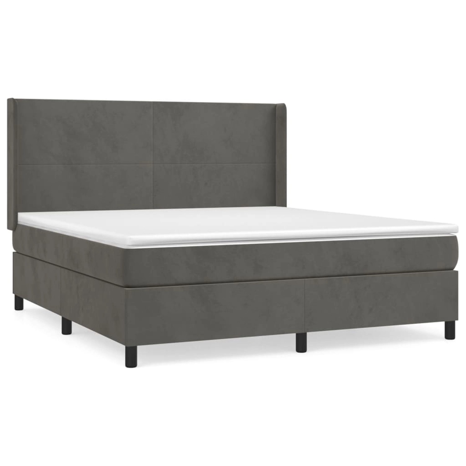 vidaXL Boxspringbett mit Matratze Dunkelgrau 160x200 cm Samt1378542 vidaXL Boxspringbett mit Matratze Dunkelgrau 160x200 cm Samt1378542 von VIDAXL