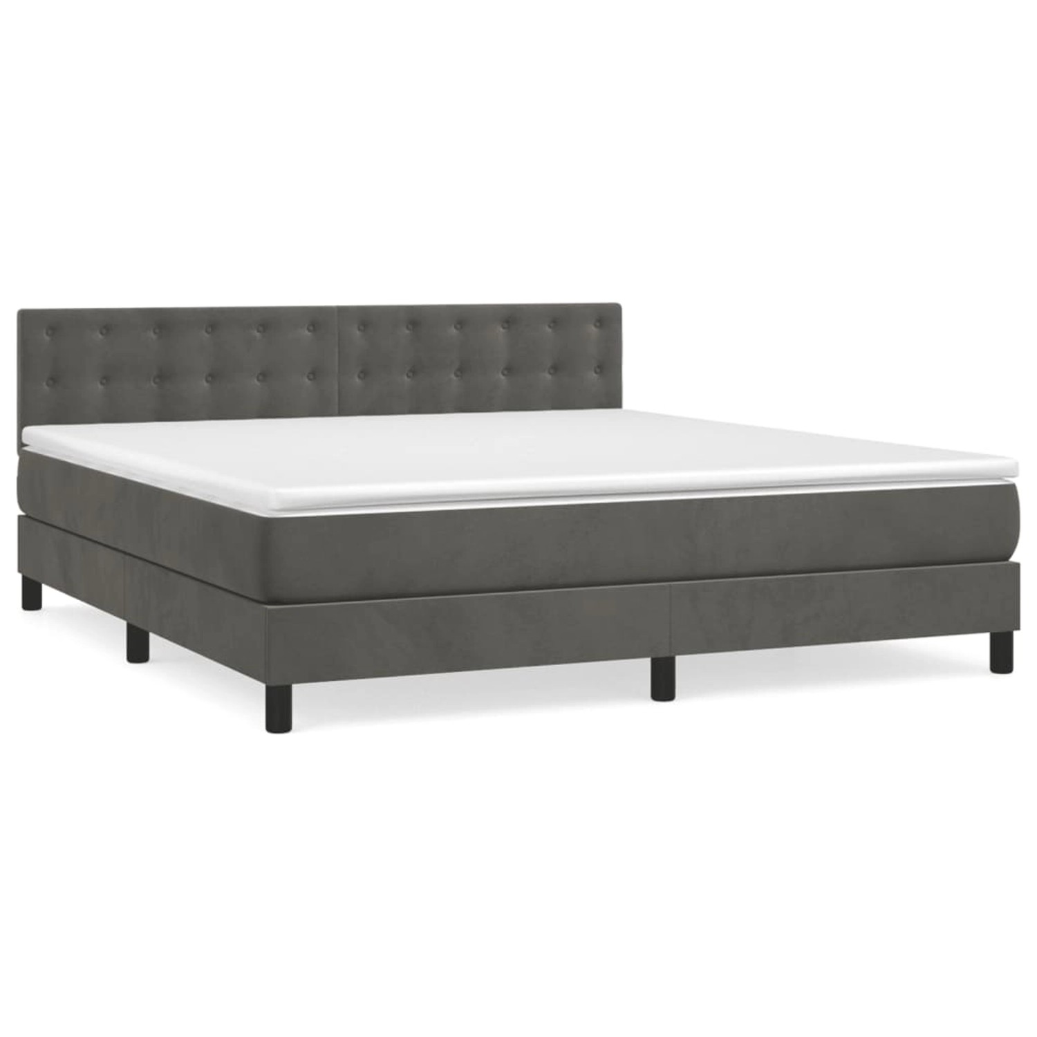 vidaXL Boxspringbett mit Matratze Dunkelgrau 160x200 cm Samt1397487 vidaXL Boxspringbett mit Matratze Dunkelgrau 160x200 cm Samt1397487 von VIDAXL