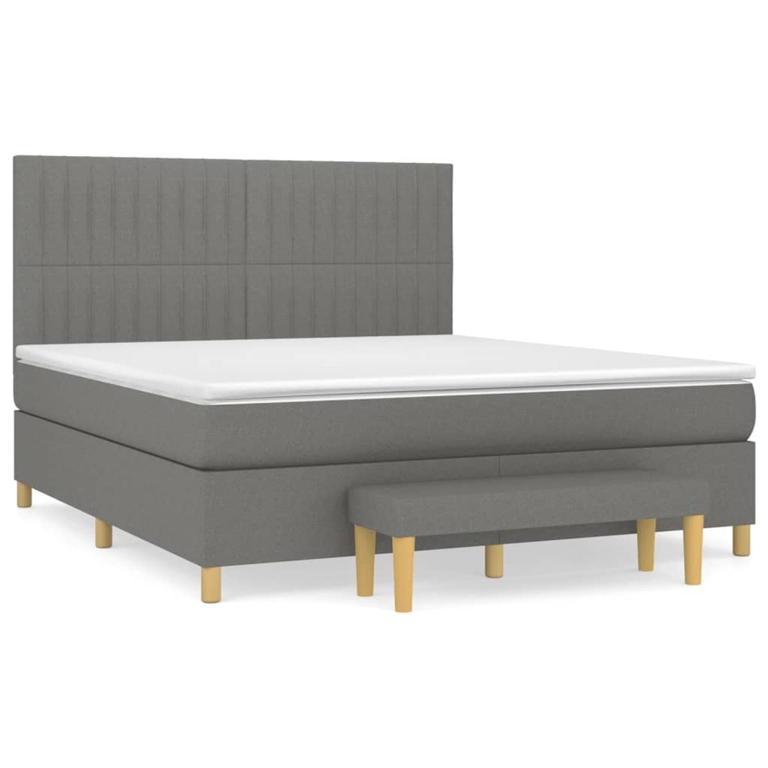 vidaXL Boxspringbett mit Matratze Dunkelgrau 160x200 cm Stoff1358384 von VIDAXL