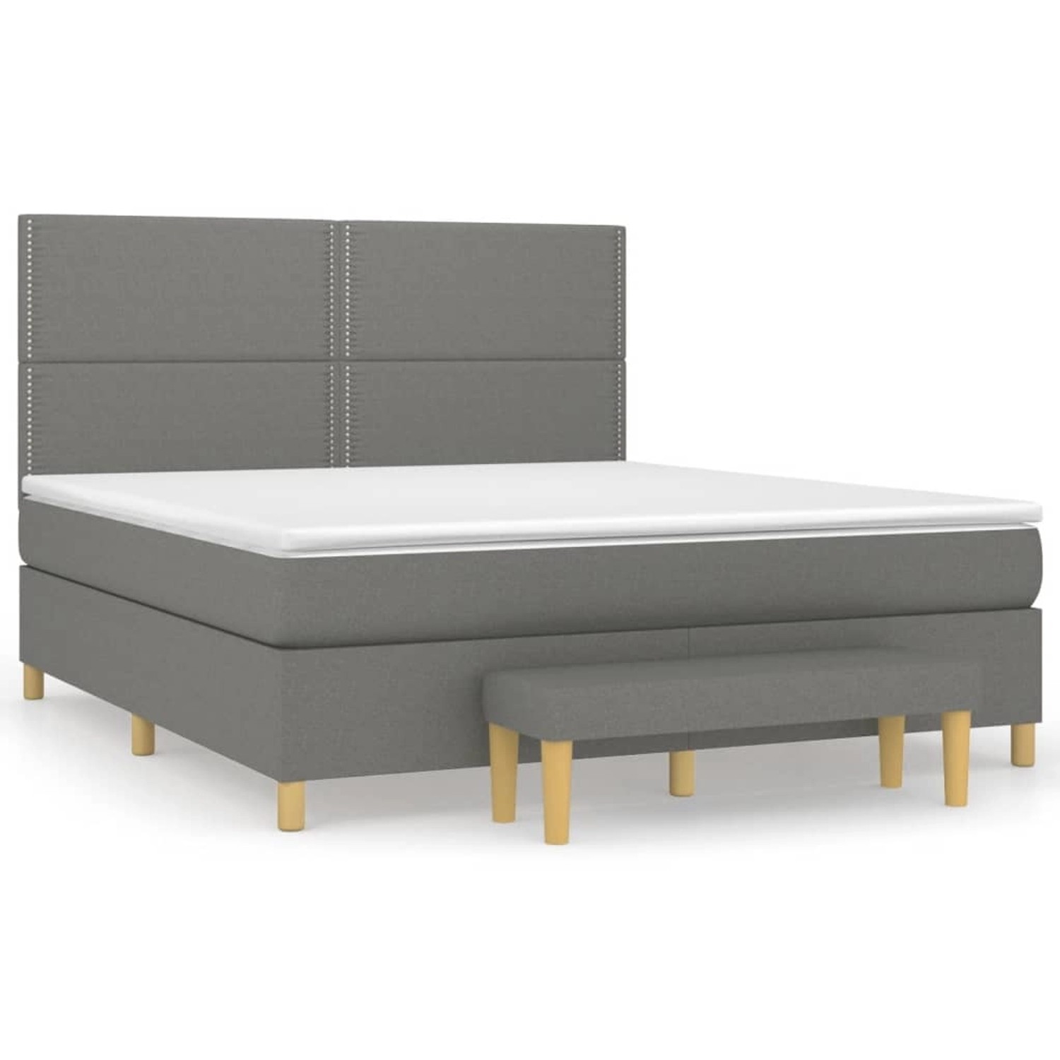 vidaXL Boxspringbett mit Matratze Dunkelgrau 160x200 cm Stoff1358495 von VIDAXL