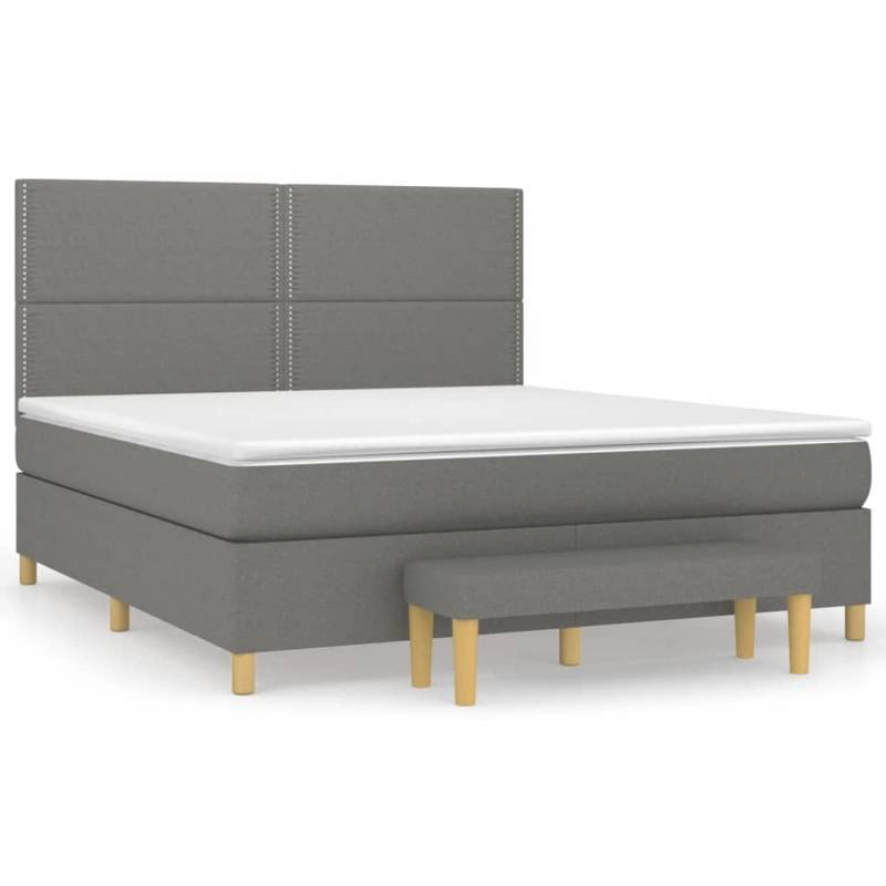 vidaXL Boxspringbett mit Matratze Dunkelgrau 160x200 cm Stoff1358495 von VIDAXL
