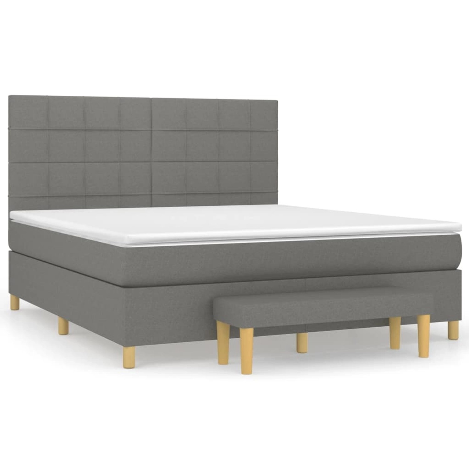 vidaXL Boxspringbett mit Matratze Dunkelgrau 160x200 cm Stoff1359660 von VIDAXL