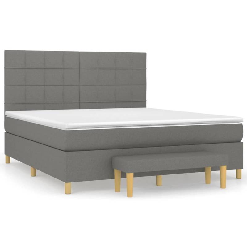 vidaXL Boxspringbett mit Matratze Dunkelgrau 160x200 cm Stoff1359660 von VIDAXL