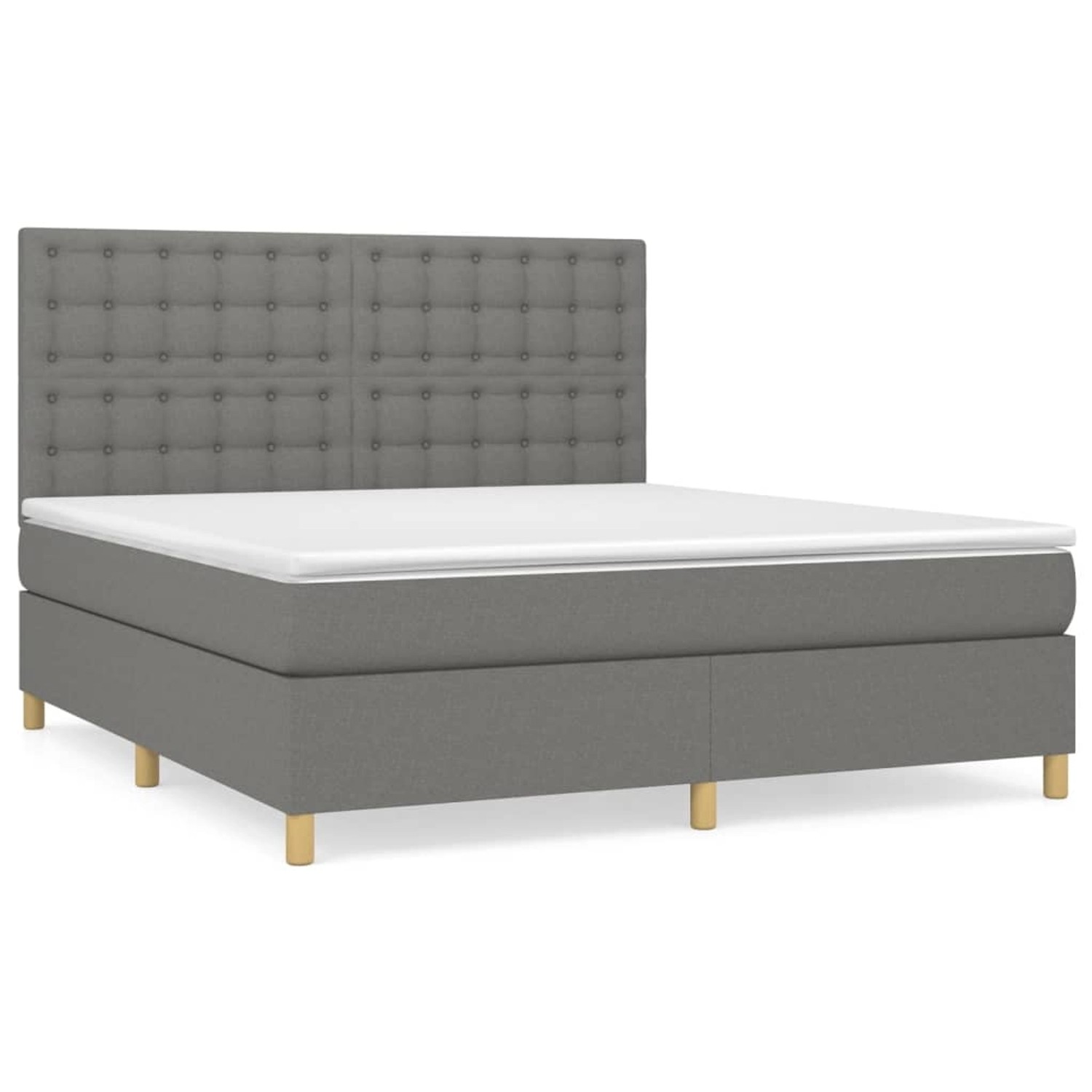 vidaXL Boxspringbett mit Matratze Dunkelgrau 160x200 cm Stoff1367959 von VIDAXL