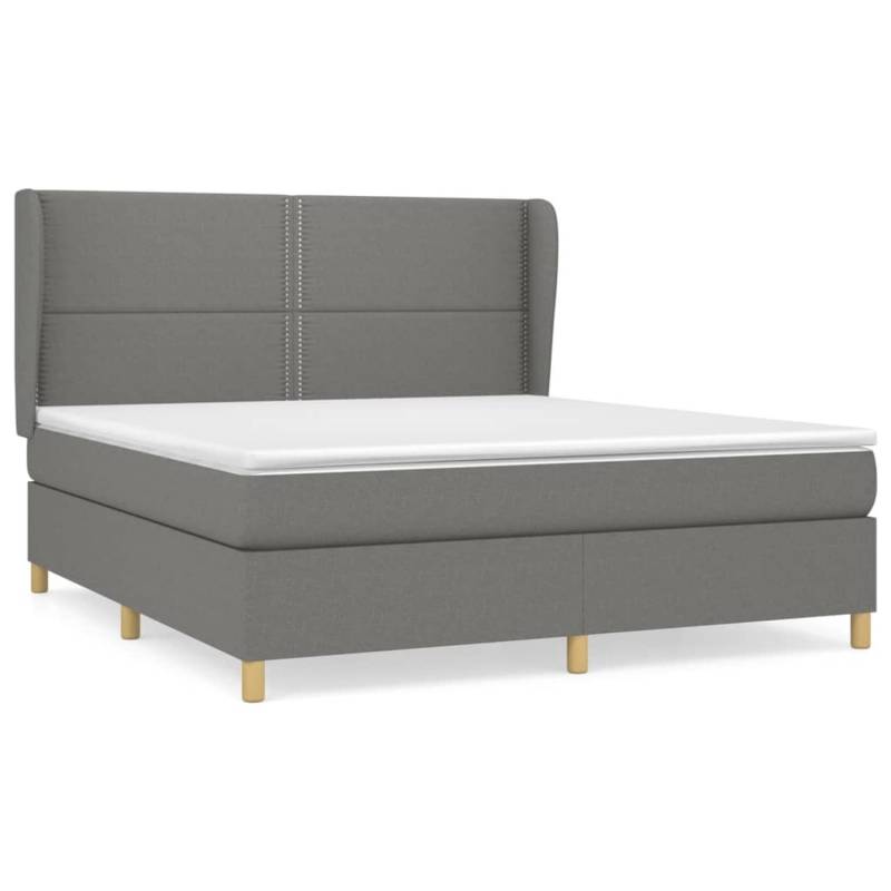 vidaXL Boxspringbett mit Matratze Dunkelgrau 160x200 cm Stoff1372864 von VIDAXL