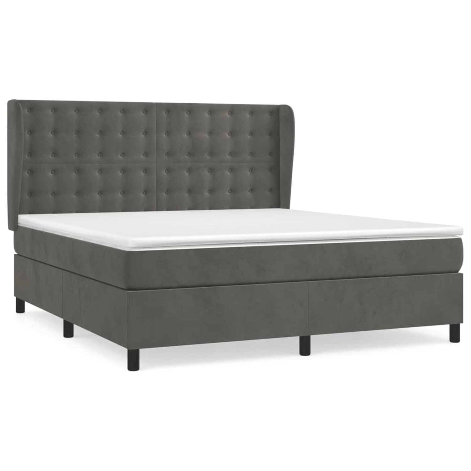 vidaXL Boxspringbett mit Matratze Dunkelgrau 180x200 cm Samt1373085 vidaXL Boxspringbett mit Matratze Dunkelgrau 180x200 cm Samt1373085 von VIDAXL