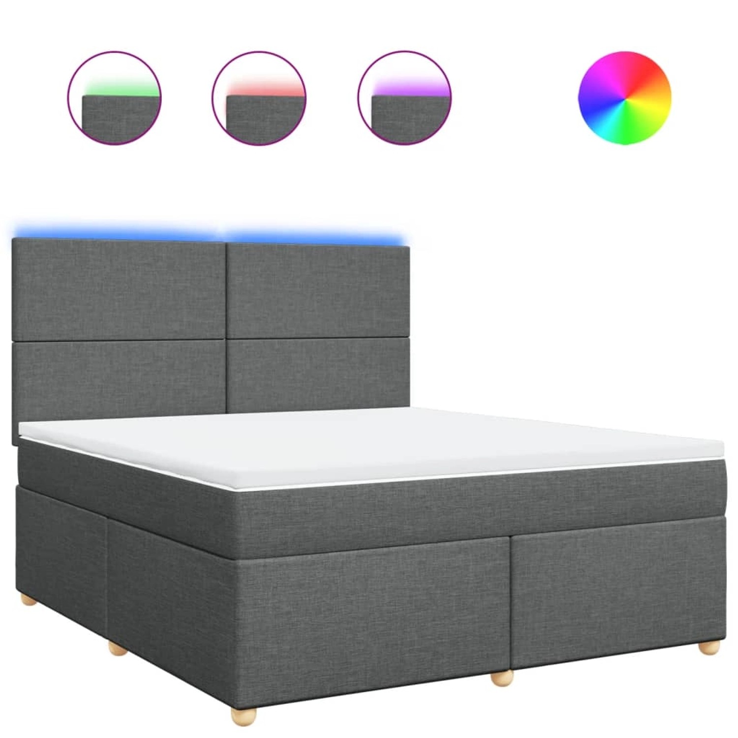 vidaXL Boxspringbett mit Matratze Dunkelgrau 180x200 cm Stoff 3293653 vidaXL Boxspringbett mit Matratze Dunkelgrau 180x200 cm Stoff 3293653 von VIDAXL