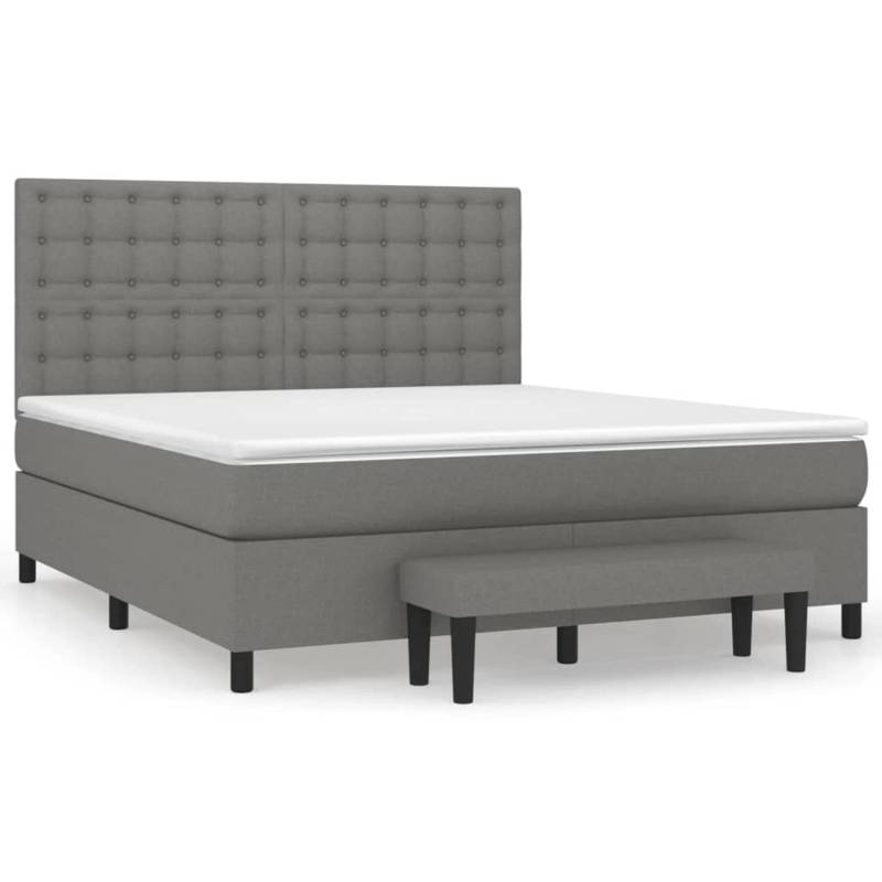 vidaXL Boxspringbett mit Matratze Dunkelgrau 180x200 cm Stoff1359058 von VIDAXL