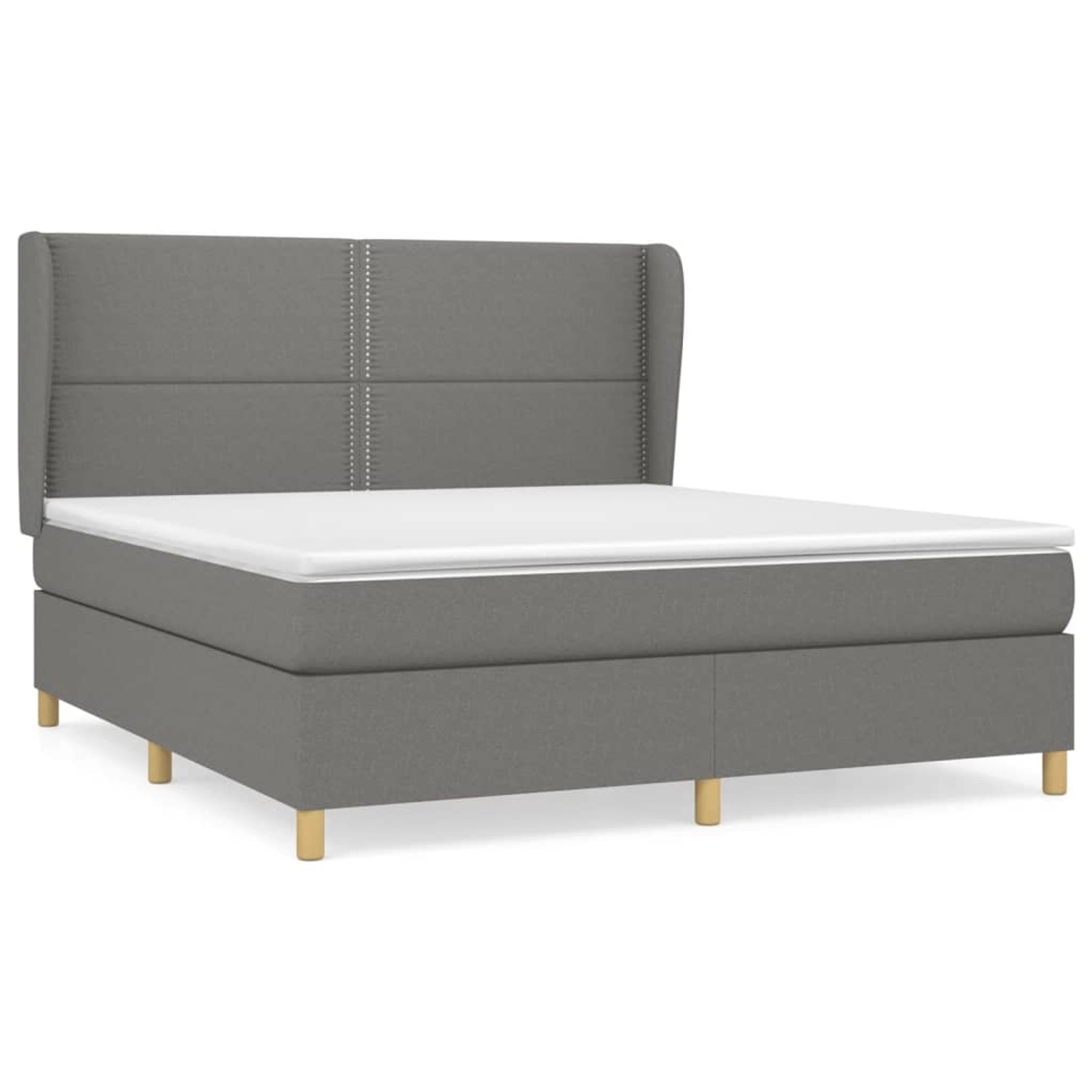 vidaXL Boxspringbett mit Matratze Dunkelgrau 180x200 cm Stoff1372616 von VIDAXL